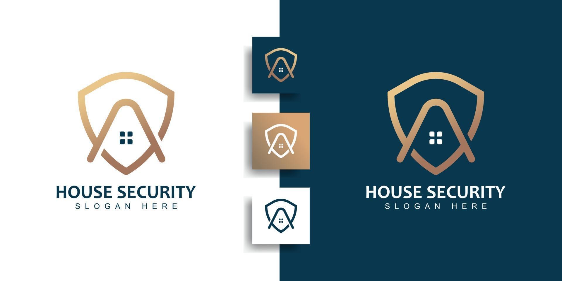 logo di sicurezza della casa con il concetto di scudo vettore