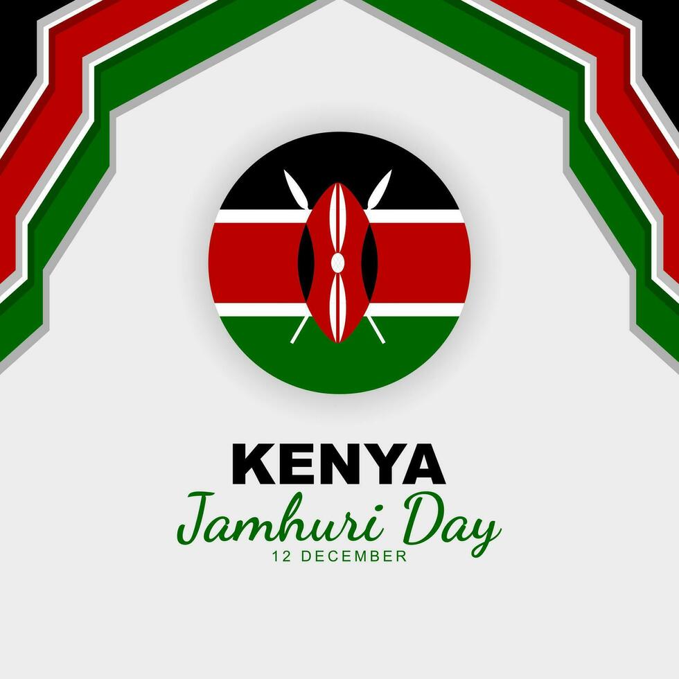 Kenia jamhuri giorno è celebre ogni anno su 12 dicembre. saluto carta manifesto con Kenia bandiera. vettore illustrazione