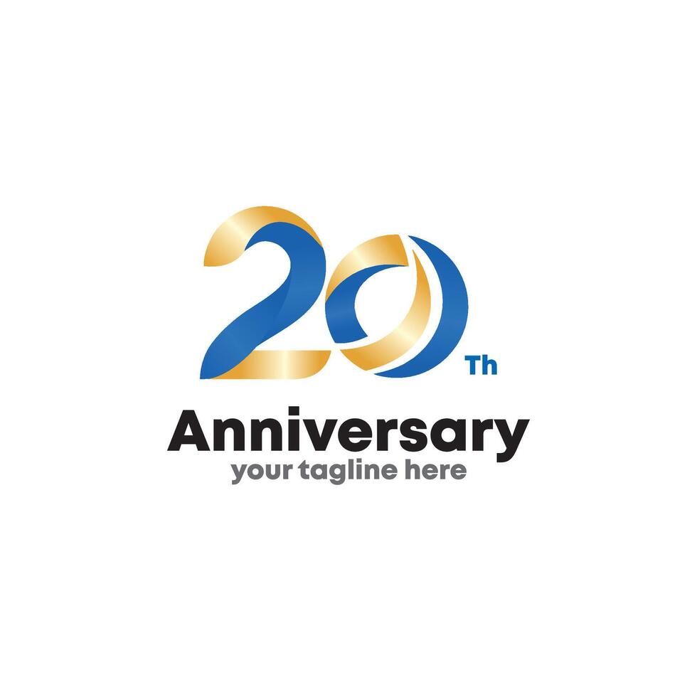 vettore 20 th anniversario logo design ispirazione