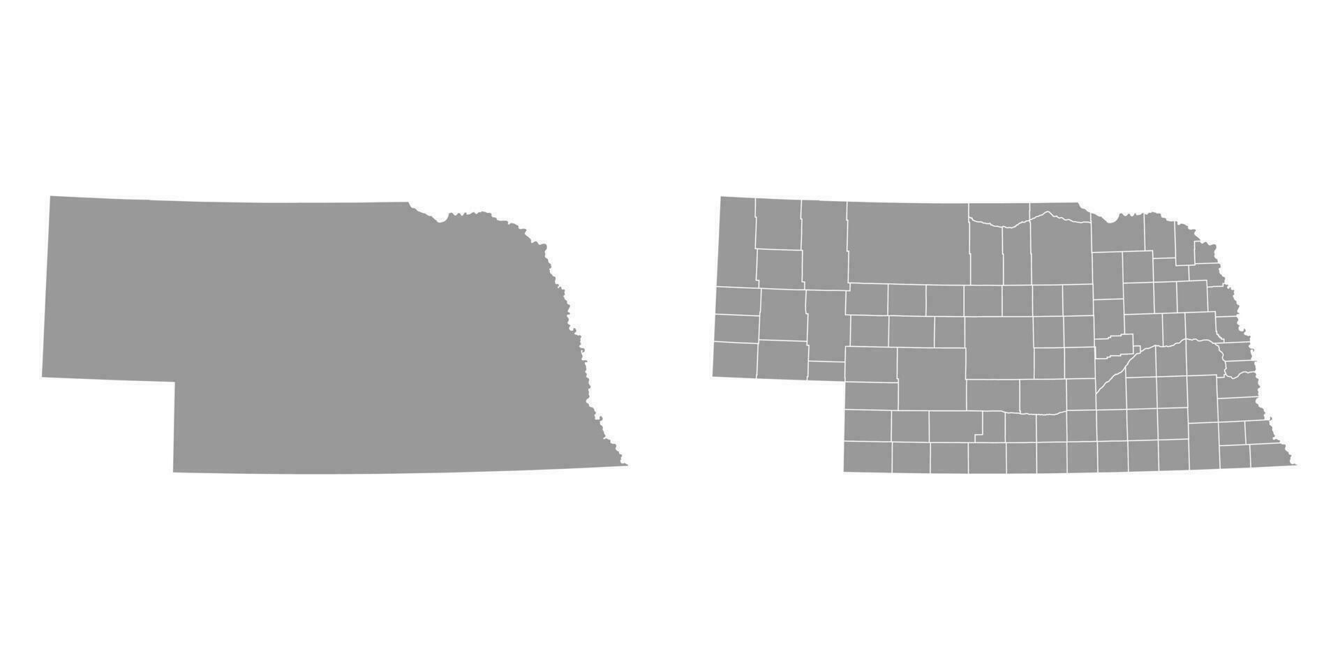 Nebraska stato grigio mappe. vettore illustrazione.
