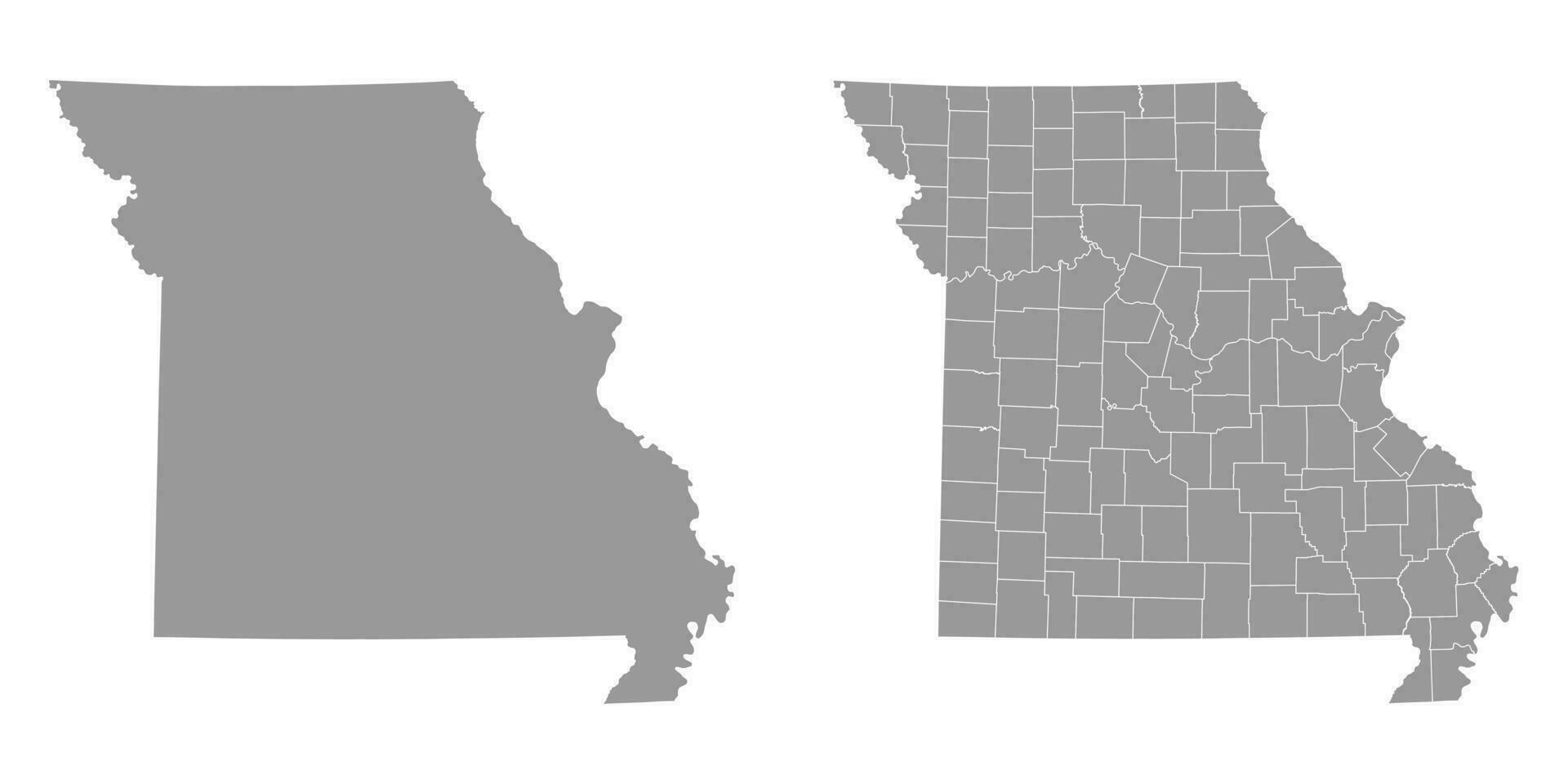 Missouri stato grigio mappe. vettore illustrazione.