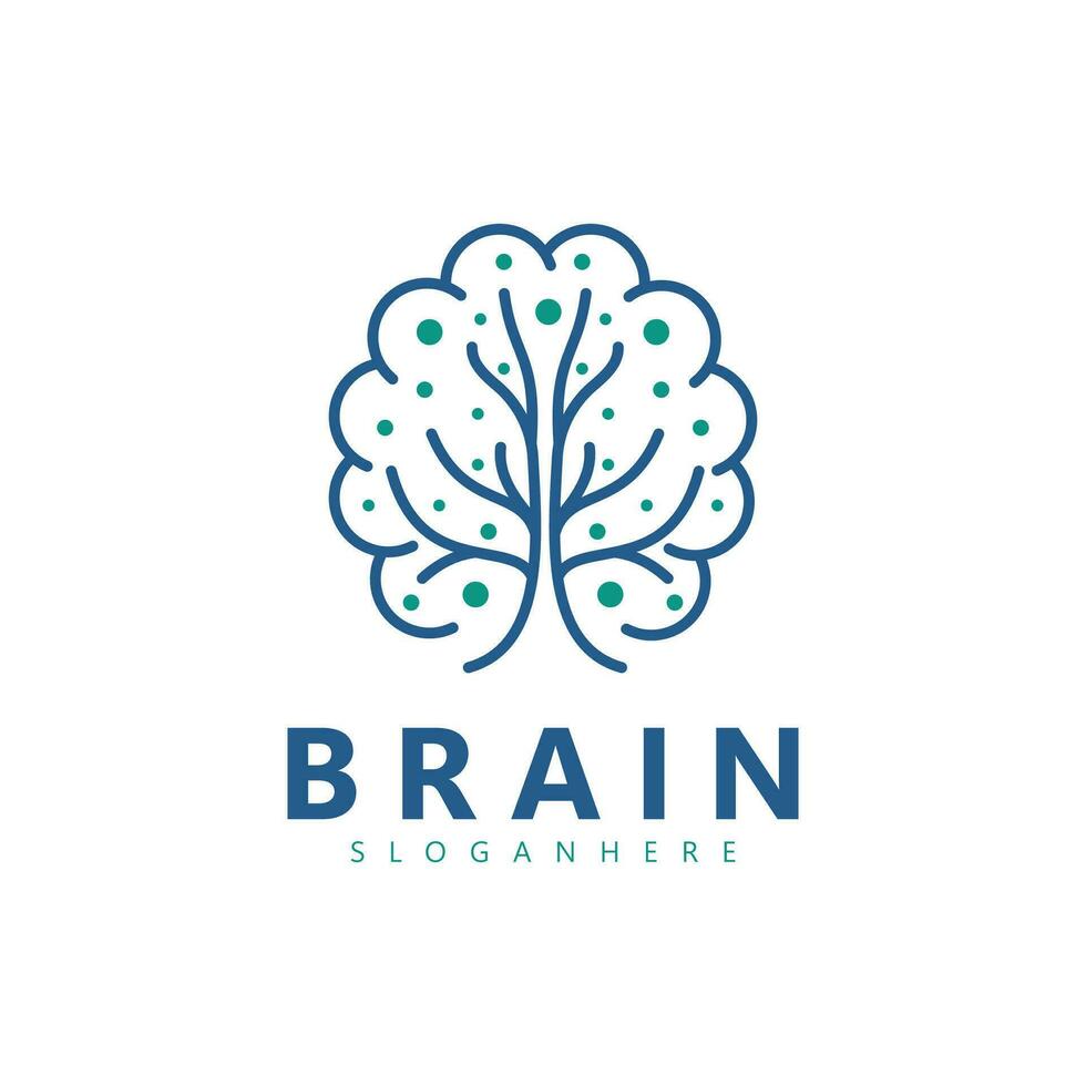 cervello albero logo design ispirazione vettore icona