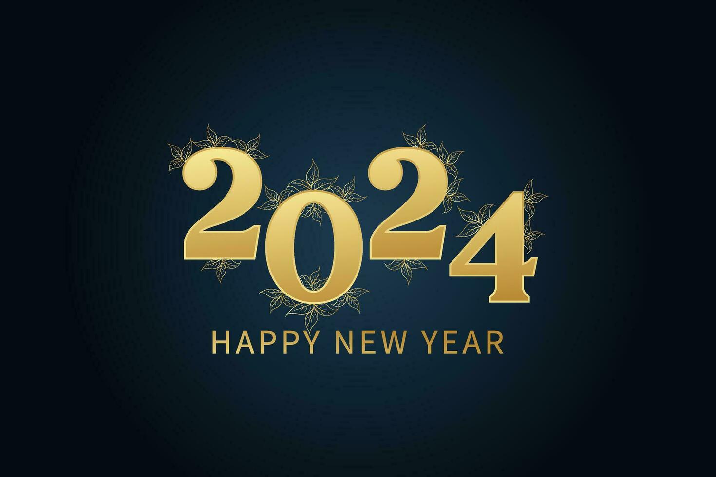 contento nuovo anno 2024 tipografia design vettore