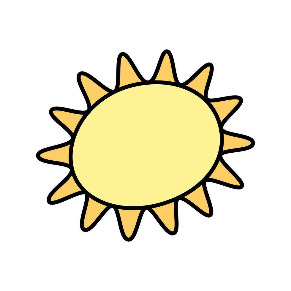 stilizzato Immagine di il sole con raggi nel un' cerchio. concetto per illustrare meteorologico condizioni vettore