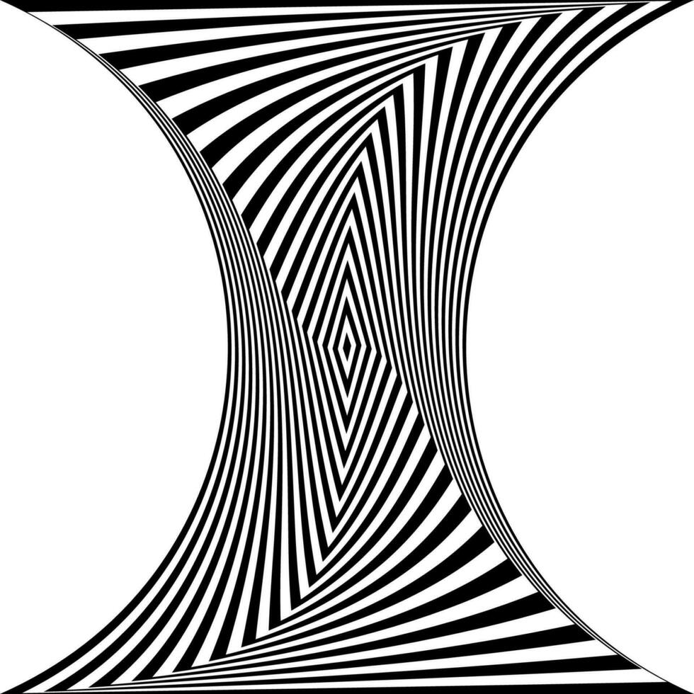 nero e bianca ottico illusione. astratto ondulato strisce modello vettore