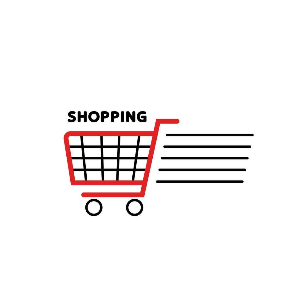 carrello simbolo vettore. shopping logo design. vettore