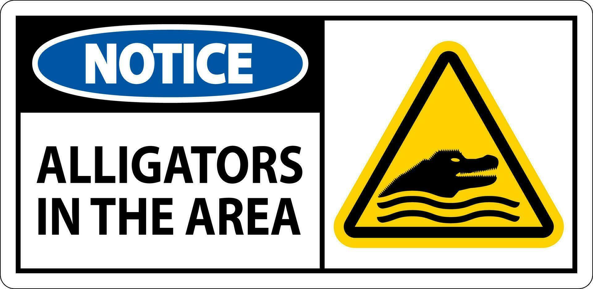 Avviso alligatori nel il la zona cartello vettore