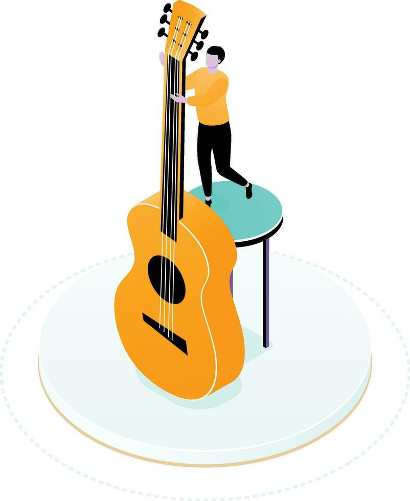 chitarra giocando illustrazione vettore