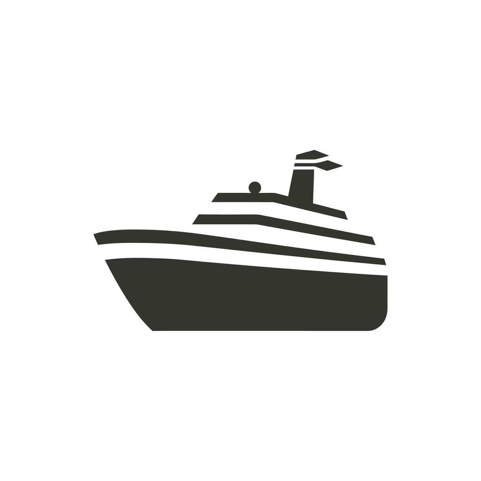crociera nave icona su bianca sfondo - semplice vettore illustrazione