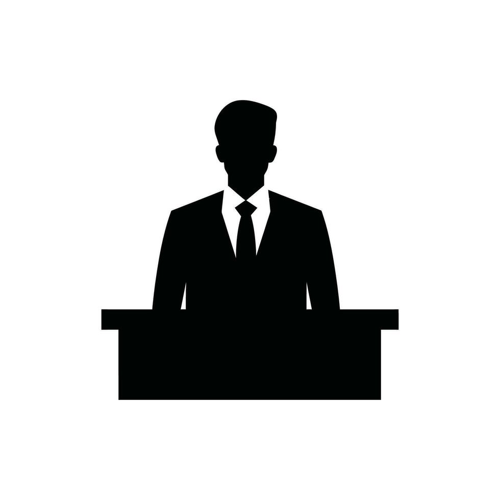 politico icona su bianca sfondo - semplice vettore illustrazione