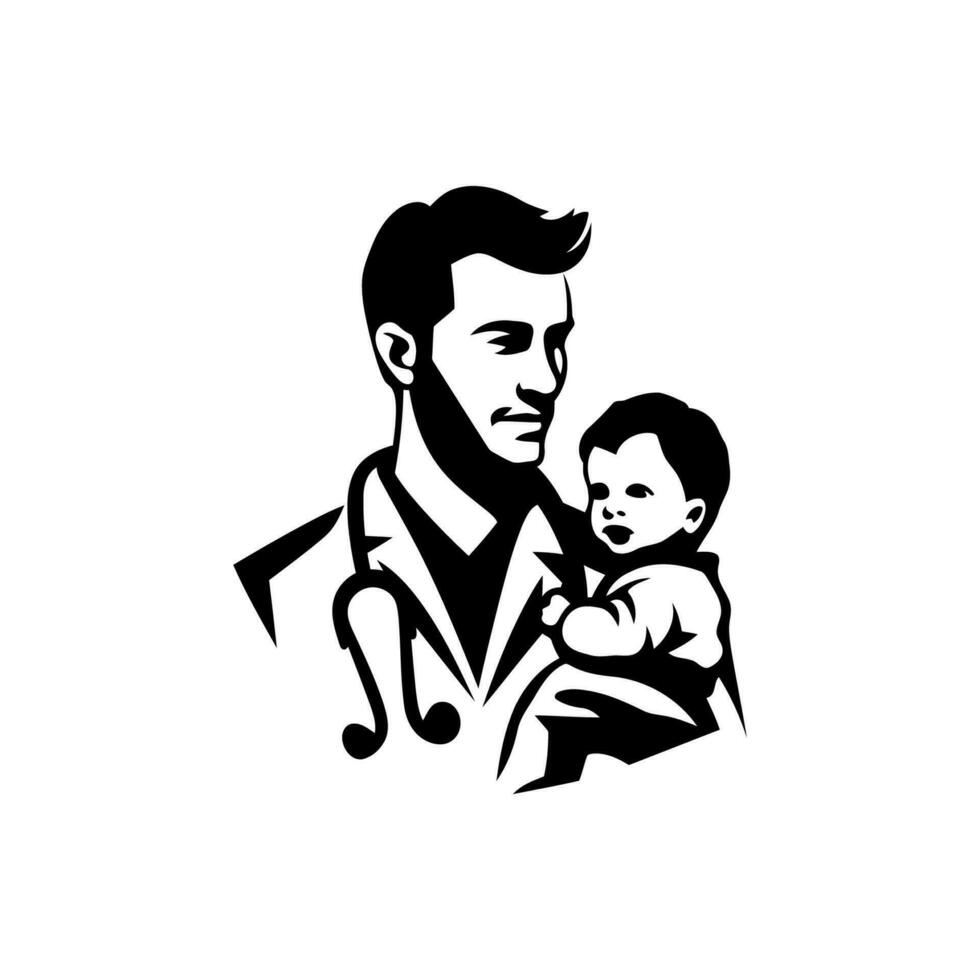 pediatra icona su bianca sfondo vettore