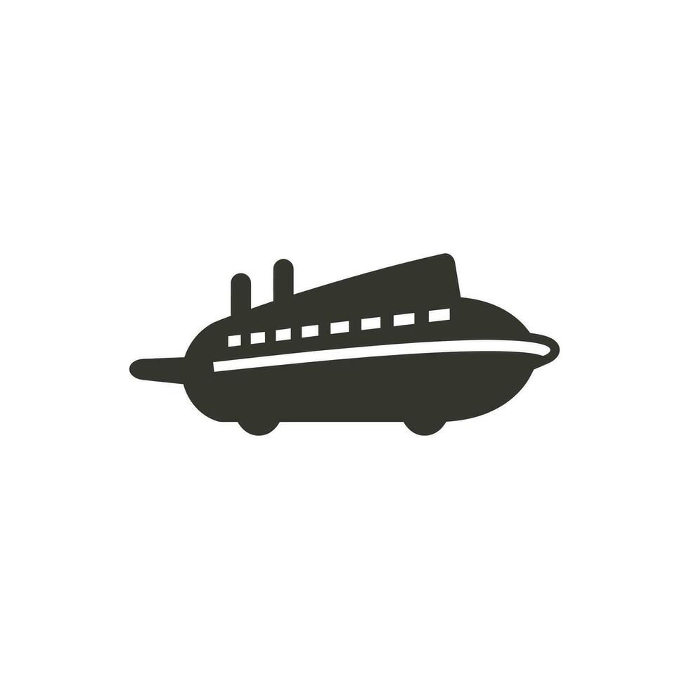 dirigibile zeppelin icona su bianca sfondo - semplice vettore illustrazione