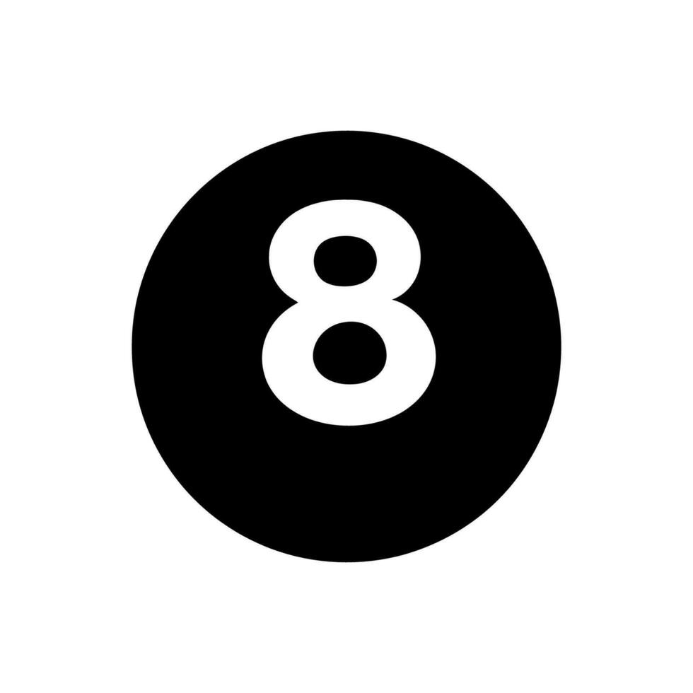 palla 8 icona su bianca sfondo - semplice vettore illustrazione