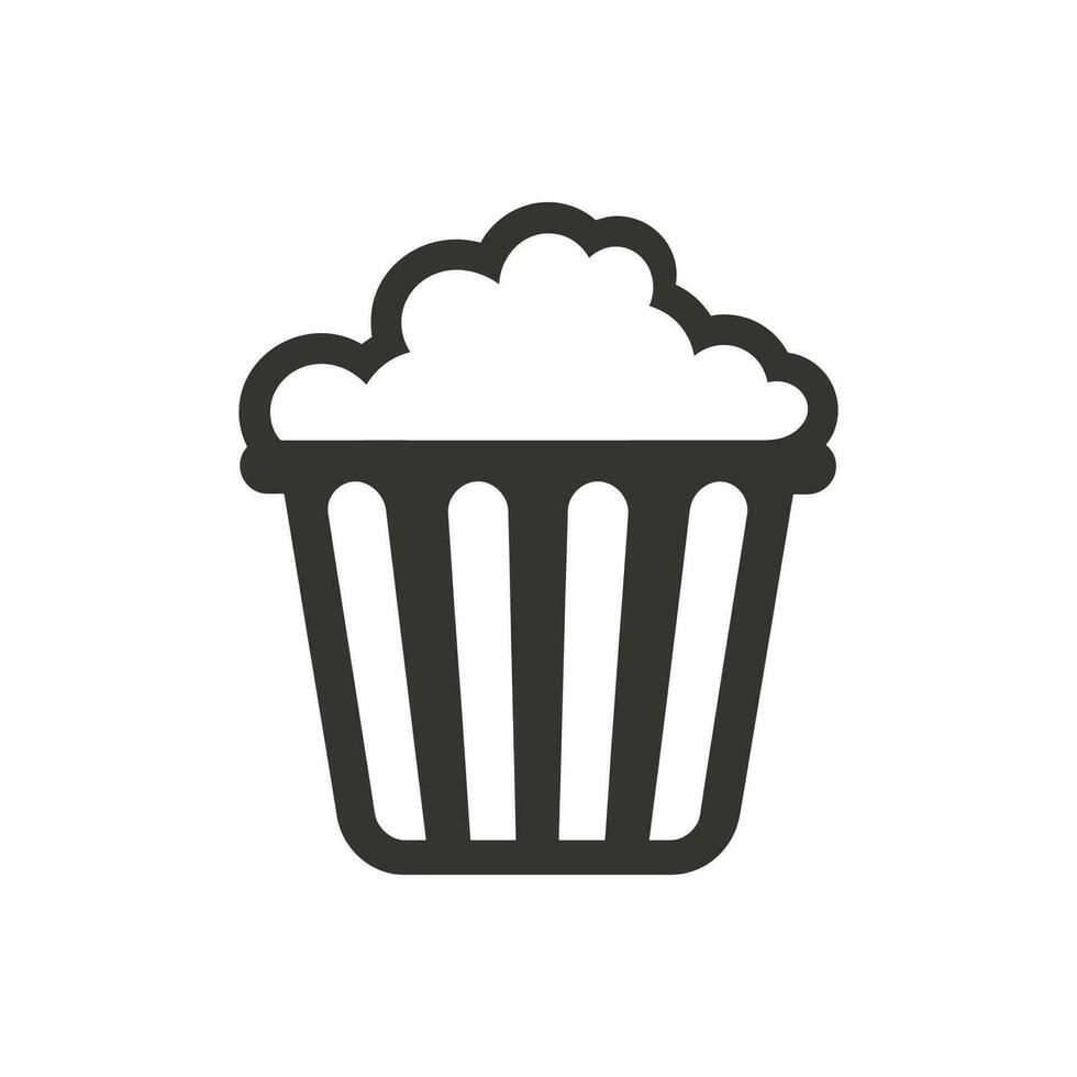 Popcorn icona su bianca sfondo - semplice vettore illustrazione
