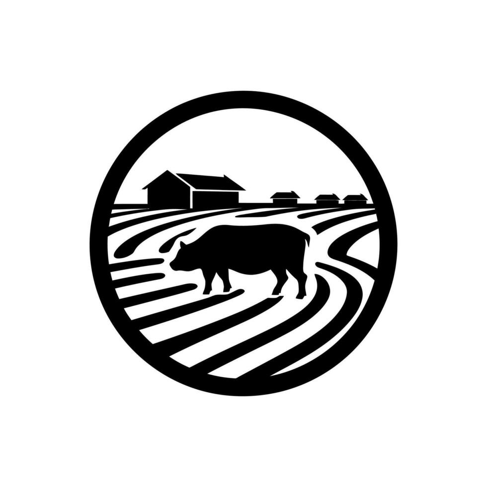 maiale azienda agricola icona isolato su bianca sfondo vettore