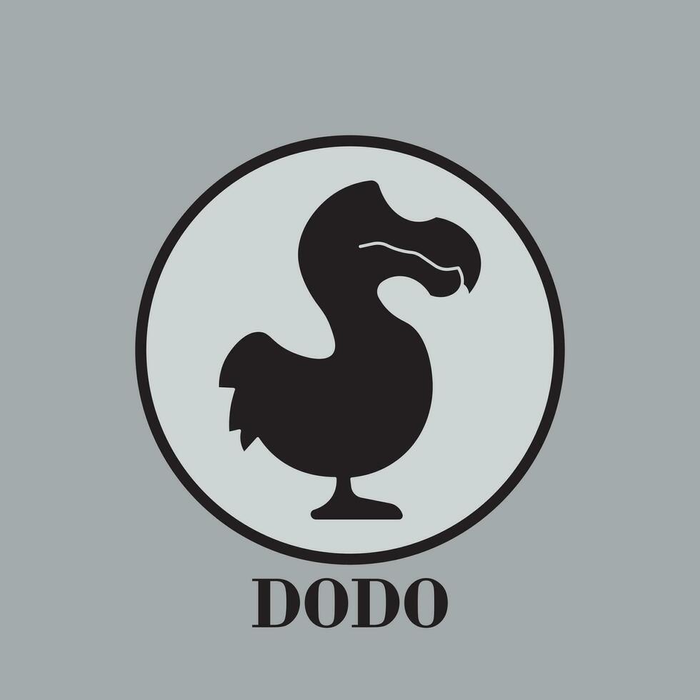 dodo uccello logo design nel cerchio forma vettore