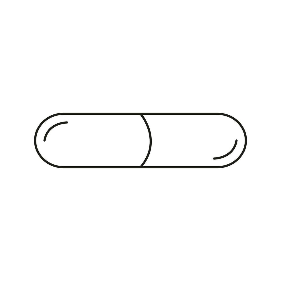 medicina pillola schema nero icona isolato illustrazione su bianca sfondo magro linea disegno per il tuo design vettore