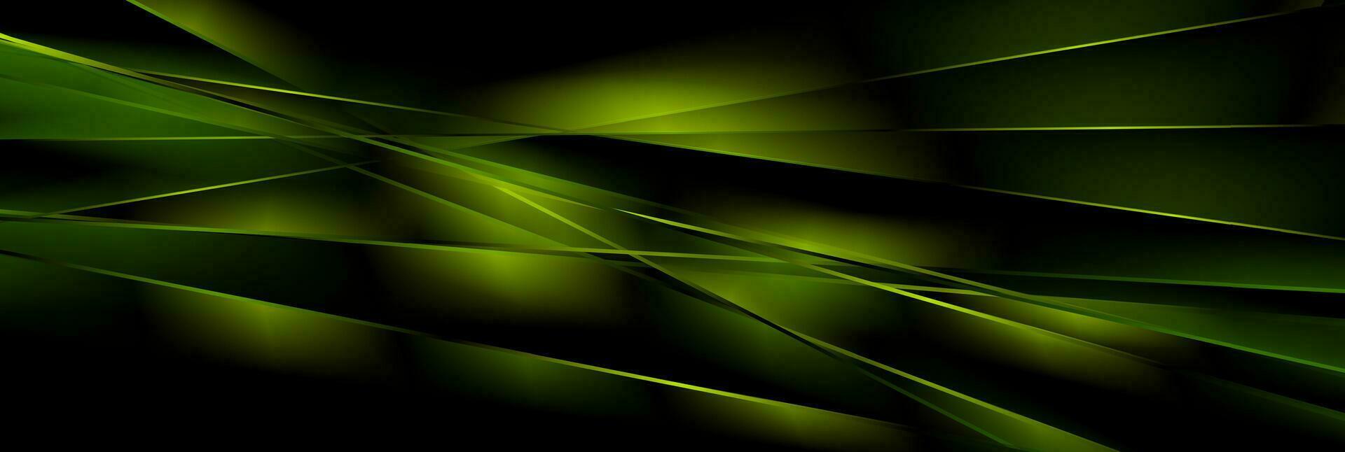 verde raggiante brillante Linee astratto sfondo vettore