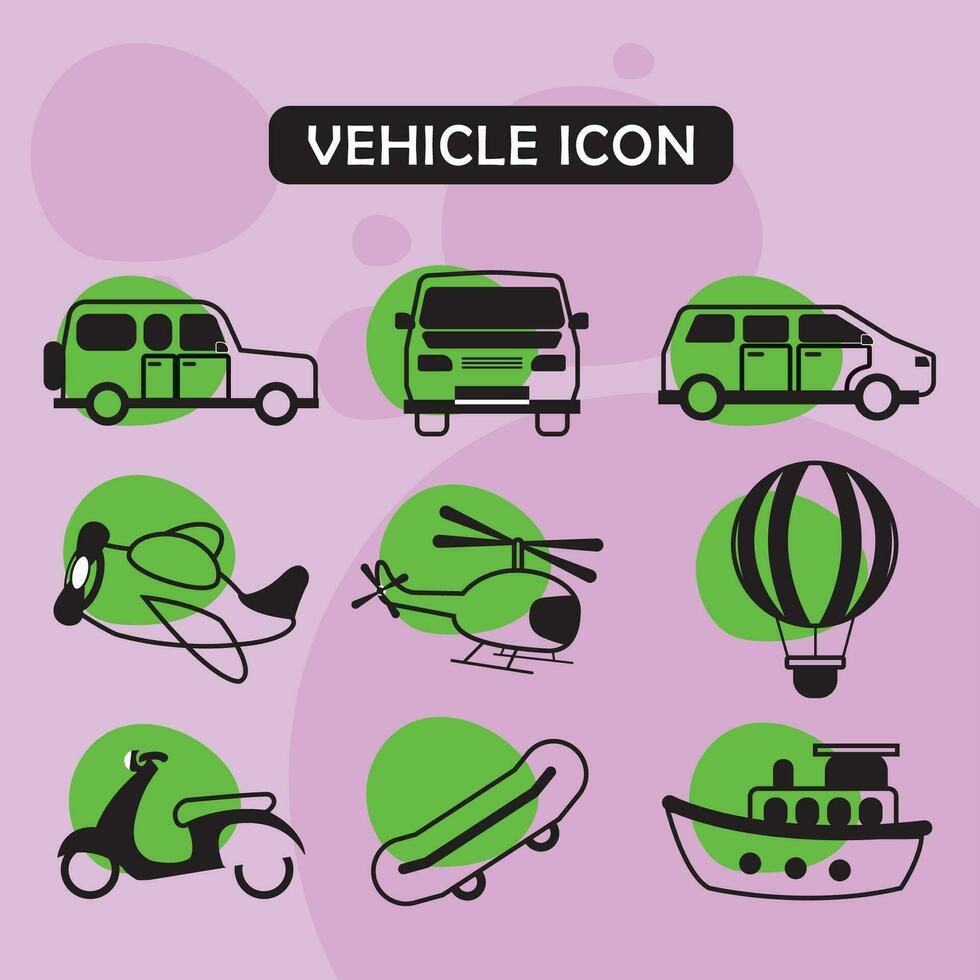 impostato di diverso veicolo icone vettore illustrazione