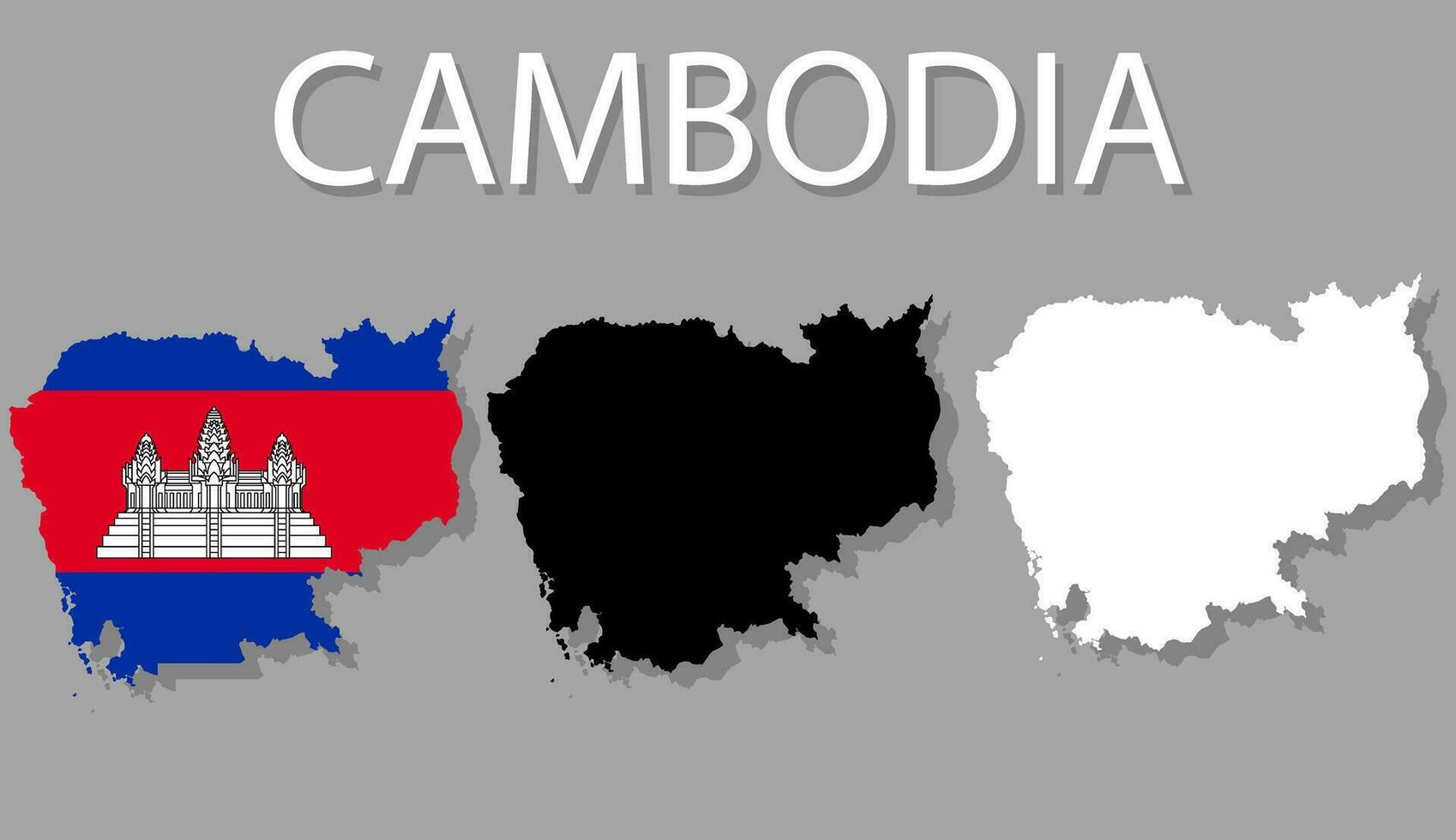 Cambogia carta geografica impostato vettore