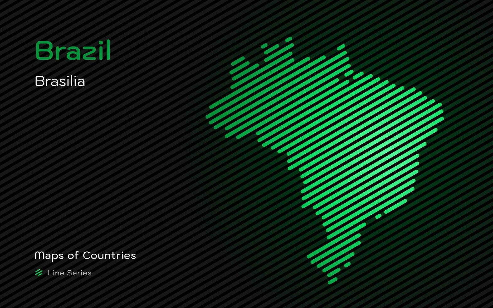 creativo carta geografica di brasile. politico carta geografica. brasiliano. capitale. mondo paesi vettore mappe serie. linea modello serie