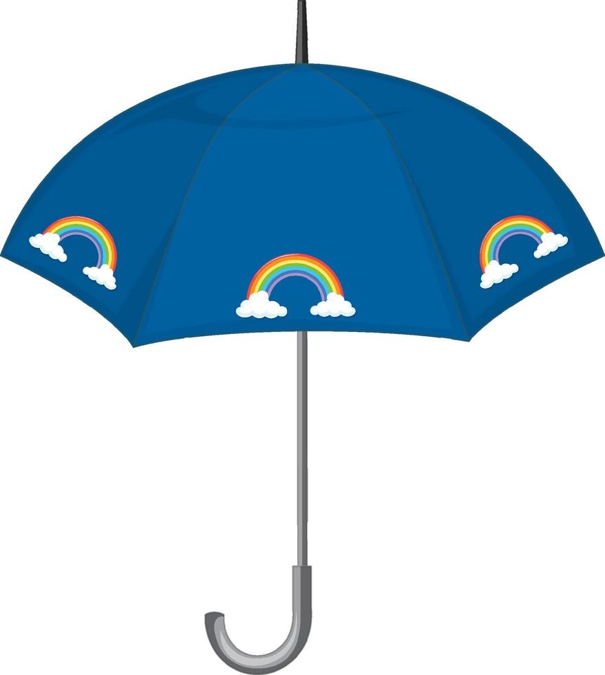 ombrello blu con motivo arcobaleno vettore