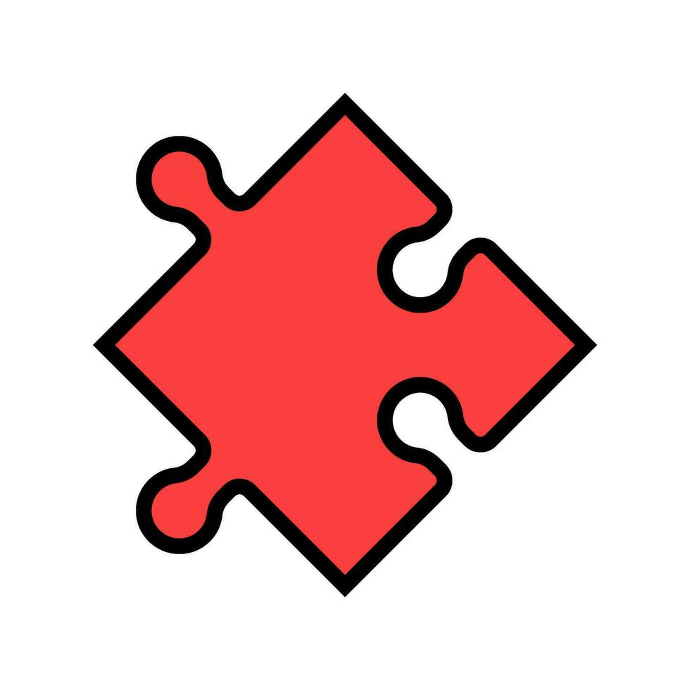 sega pezzo puzzle colore icona vettore illustrazione