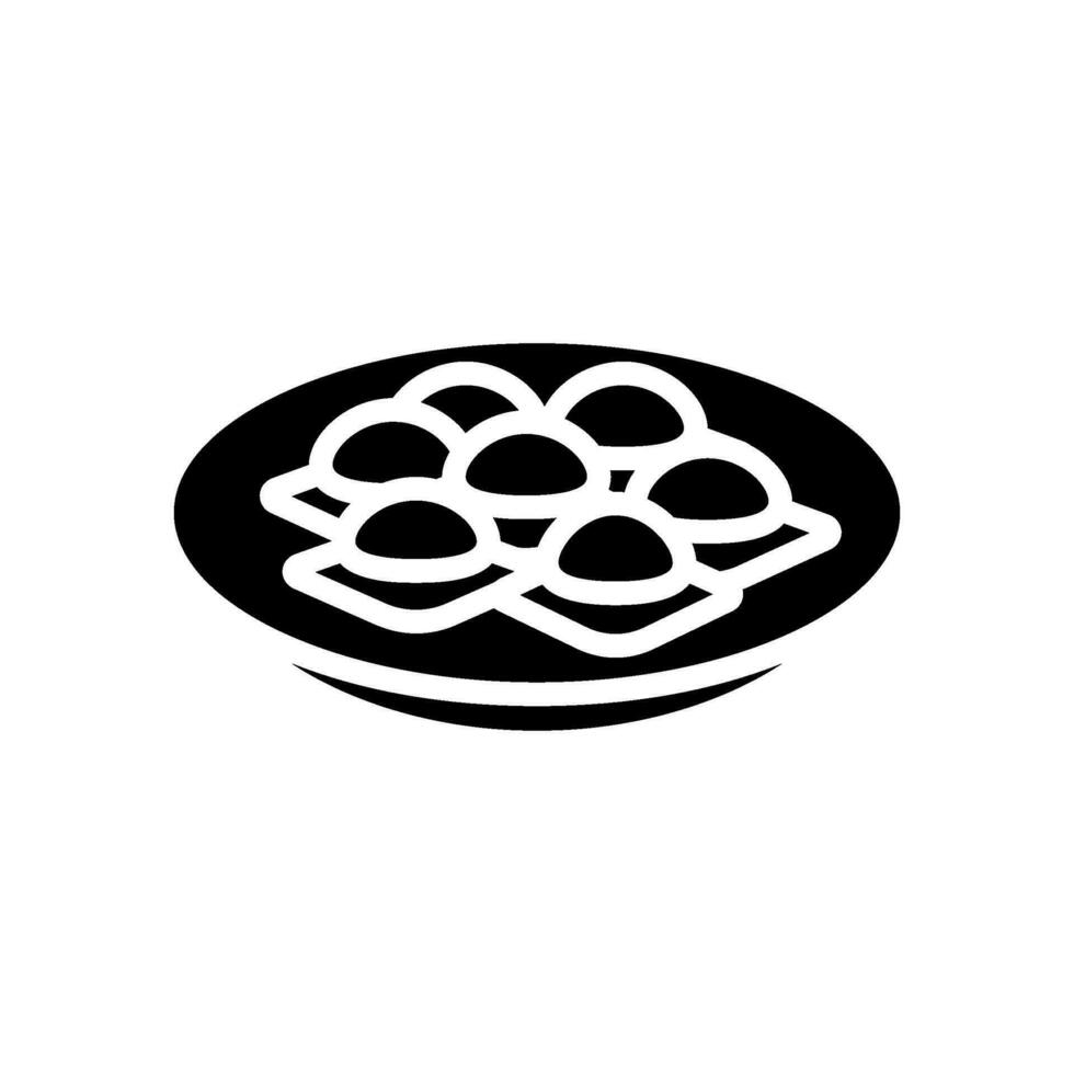 ravioli pasta italiano cucina glifo icona vettore illustrazione