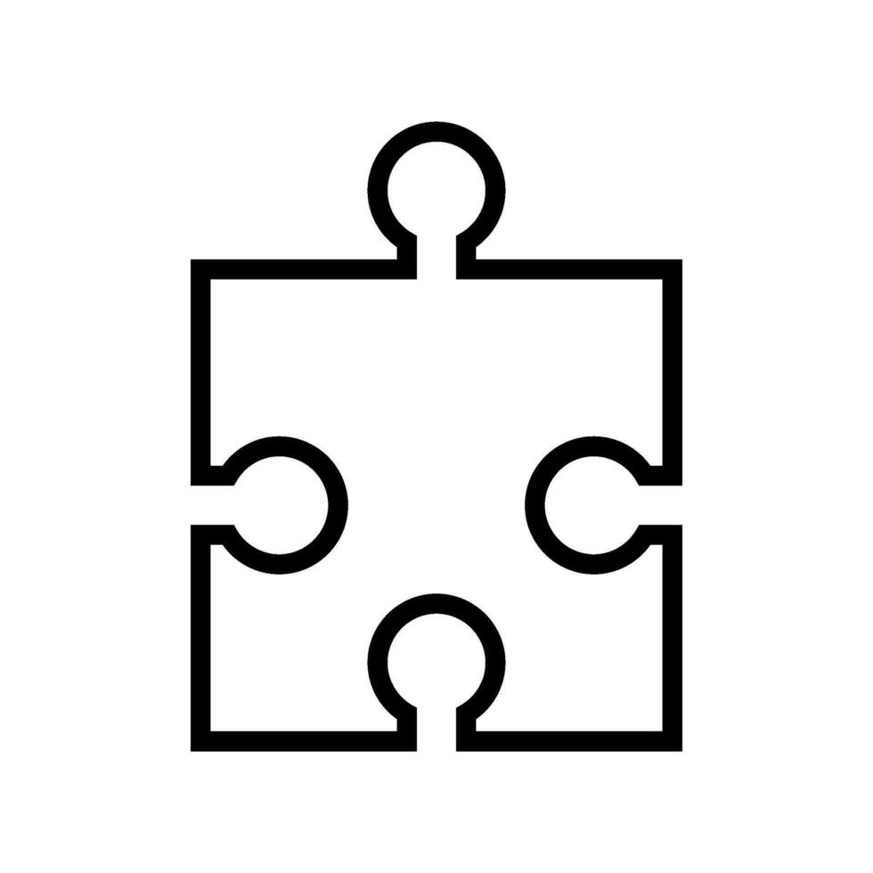 puzzle sega pezzo linea icona vettore illustrazione