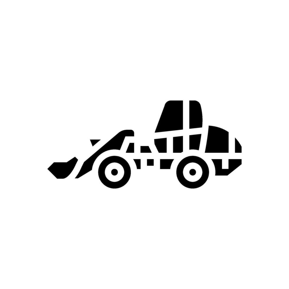 compatto caricatore costruzione veicolo glifo icona vettore illustrazione