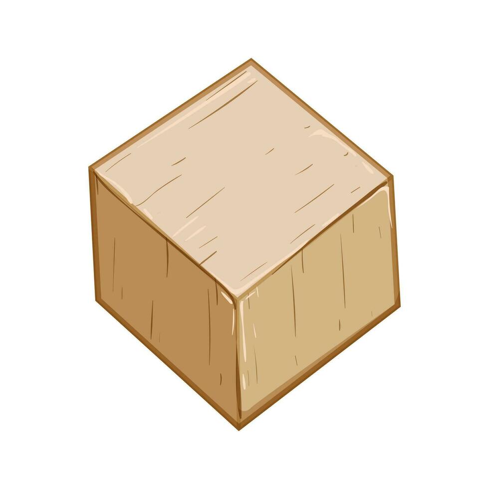 attività commerciale di legno blocchi cartone animato vettore illustrazione