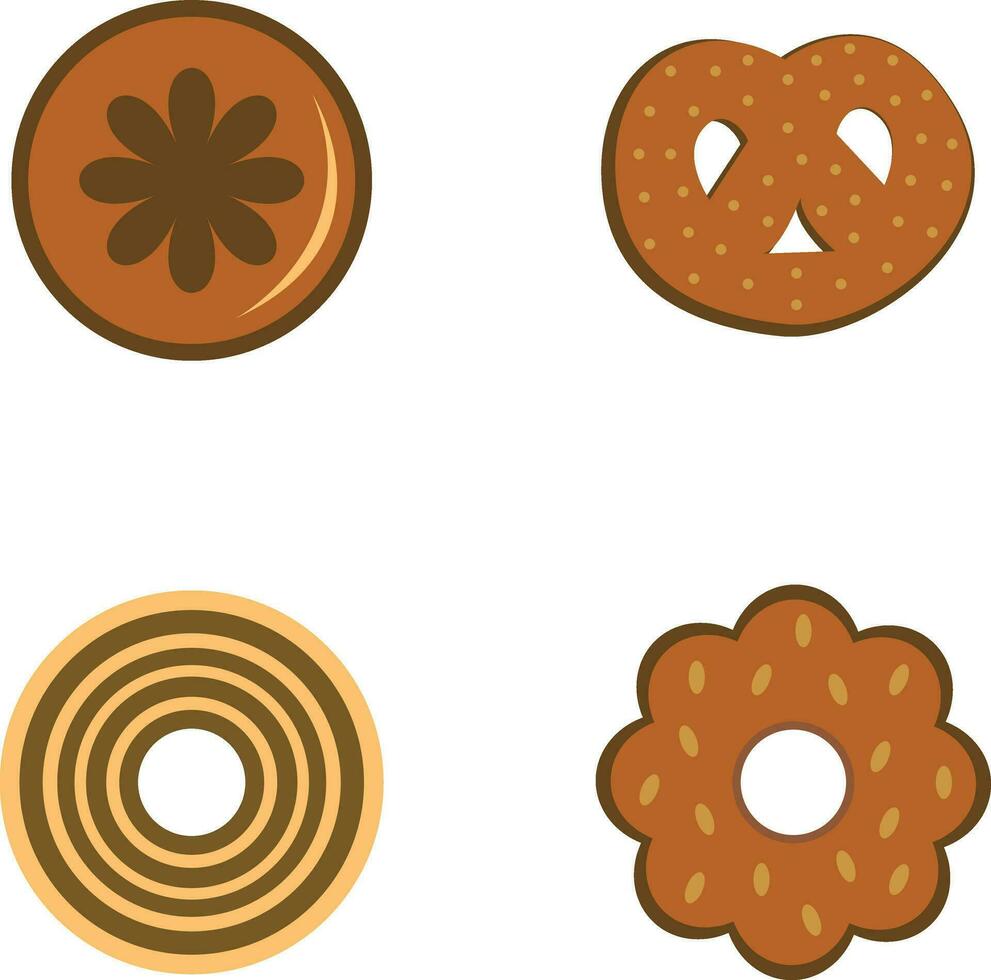 biscotti biscotto illustrazione nel diverso forma. piatto design. vettore icona.