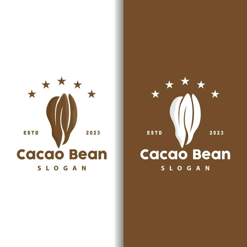 cacao fagiolo logo, premio design Vintage ▾ retrò vecchio fresco biologico giardino pianta seme semplice minimalista vettore