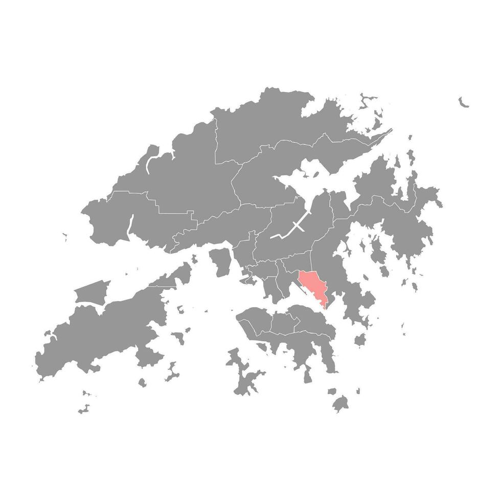 kwun tong quartiere carta geografica, amministrativo divisione di hong kong. vettore illustrazione.