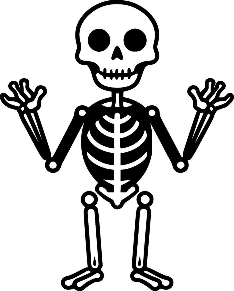 scheletro - nero e bianca isolato icona - vettore illustrazione