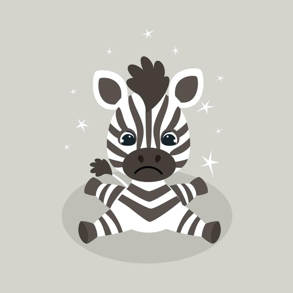vettore illustrazione di carino zebra. figli di carattere. vettore illustrazione.
