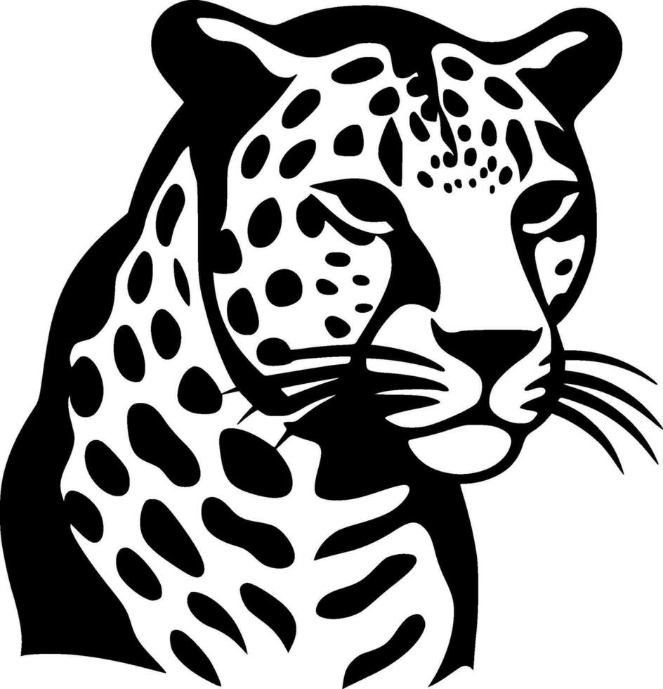 leopardo, nero e bianca vettore illustrazione