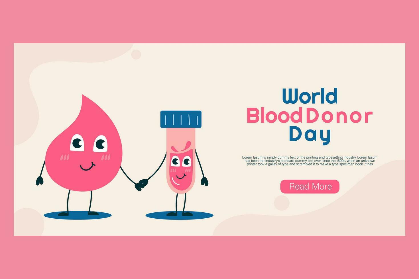 mano disegnare mondo sangue donatore giorno modello bandiera vettore