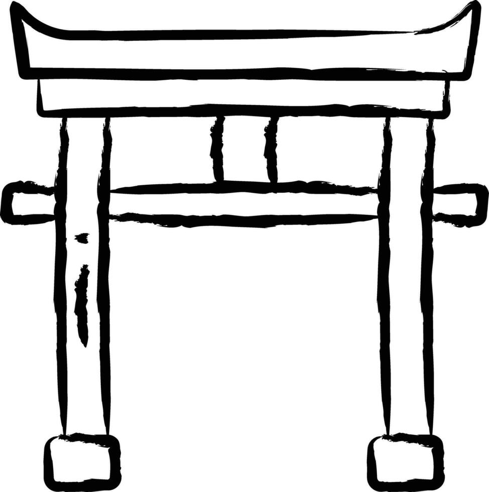 giapponese cancello mano disegnato vettore illustrazione