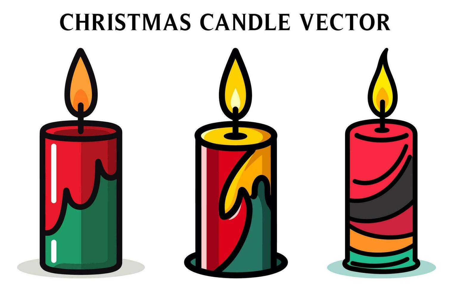 Natale candela clipart fascio, colorato candela vettore illustrazione