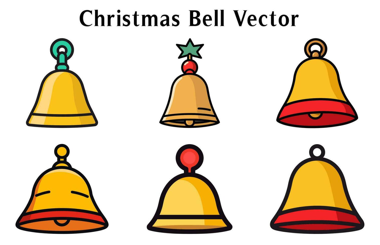 Natale campana clipart fascio, Natale campana simbolo vettore illustrazione