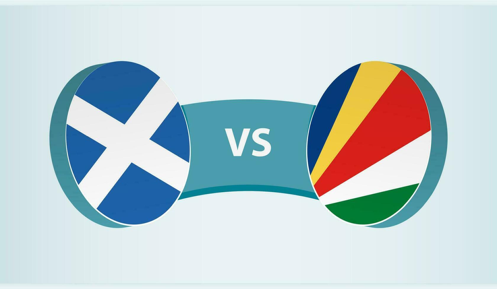 Scozia contro seychelles, squadra gli sport concorrenza concetto. vettore