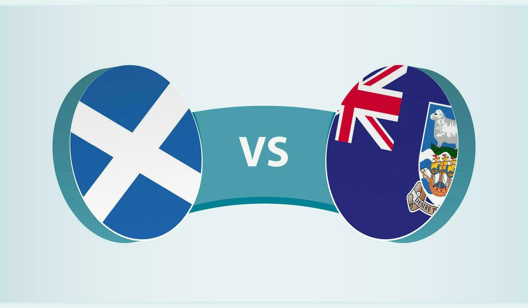 Scozia contro falkland isole, squadra gli sport concorrenza concetto. vettore
