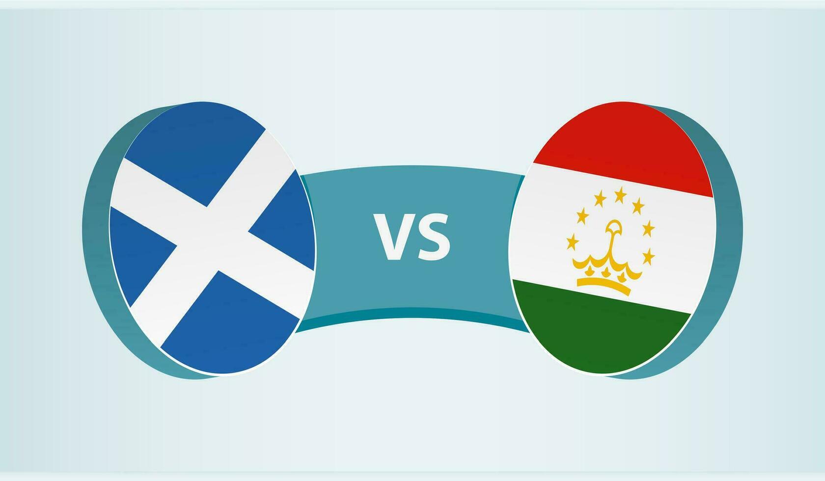Scozia contro tagikistan, squadra gli sport concorrenza concetto. vettore