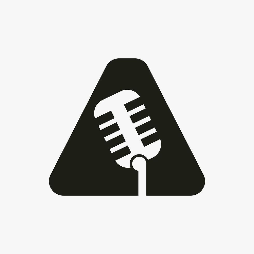 lettera un' Podcast logo. musica simbolo vettore modello