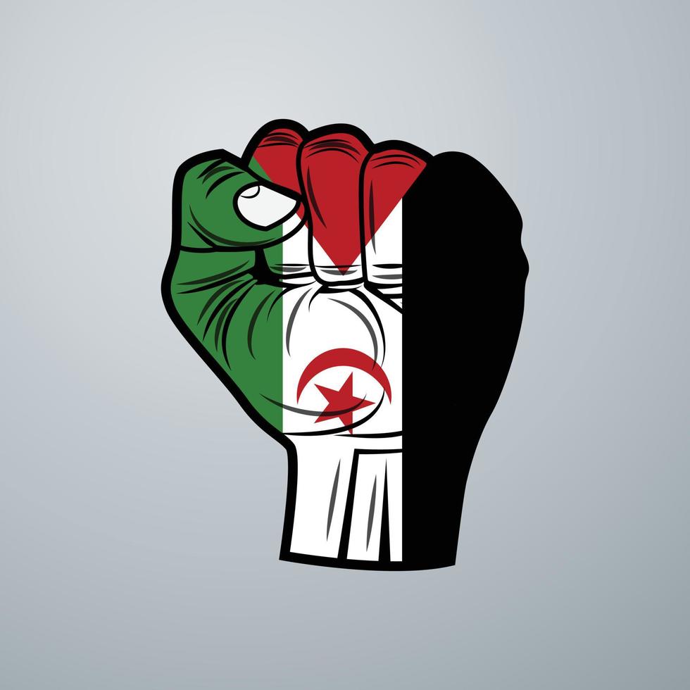 bandiera del sahara occidentale con disegno a mano vettore