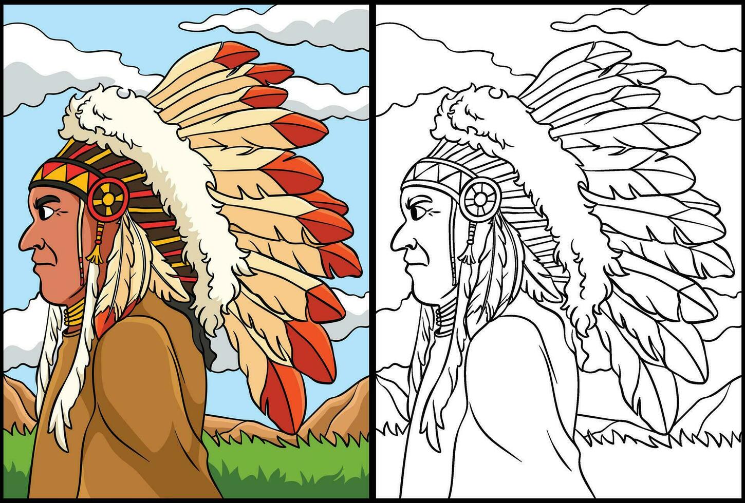nativo americano indiano capo illustrazione vettore