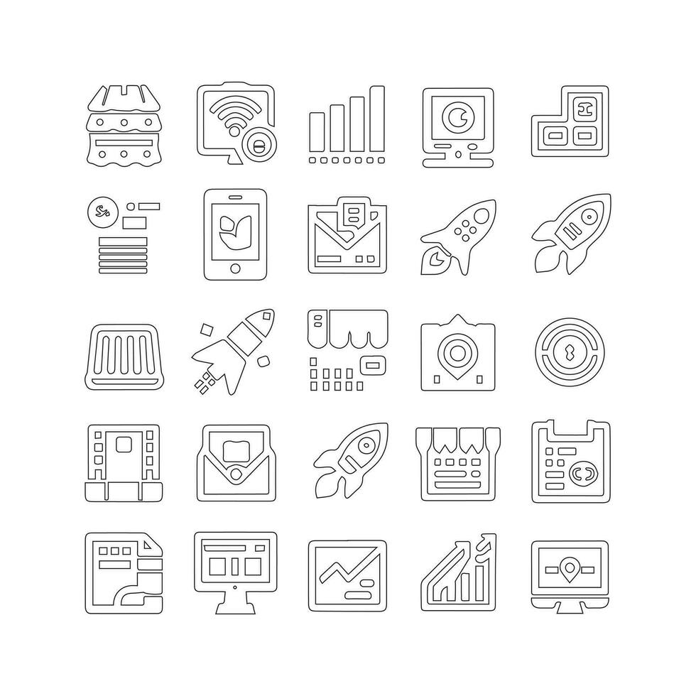 icona impostato per cataloghi. isolato su un' bianca sfondo, un' di base collezione di vettore icone per luogo design