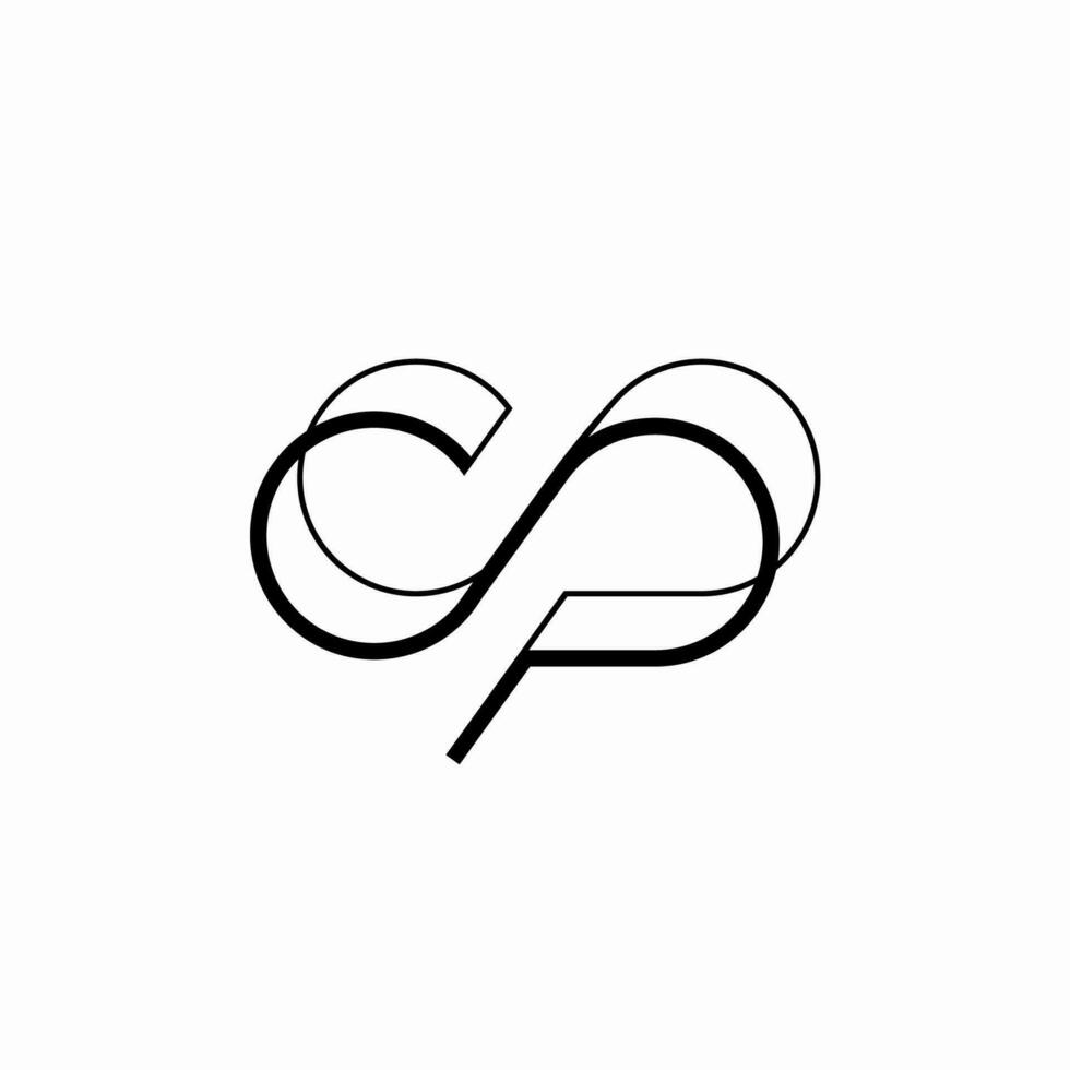 logo cp, monogramma di Due lettere cp. elegante minimo logo design vettore. vettore