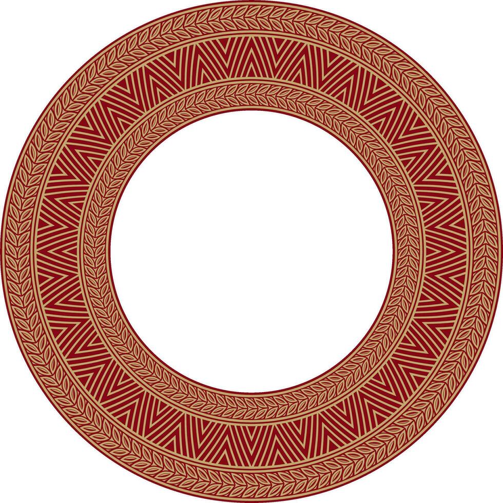 vettore d'oro e rosso il giro yakut ornamento. infinito cerchio, confine, telaio di il settentrionale popoli di il lontano est